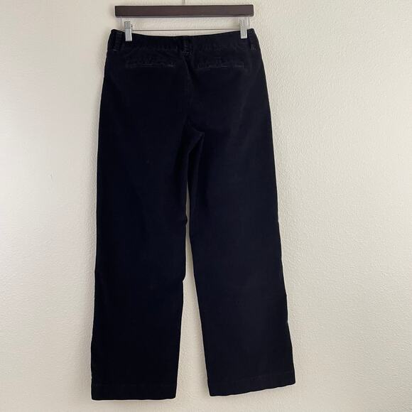 LL Bean Corduroy Pants Women's 10 Regular Black Straight Wide Leg 0GLV2 - Picture 2 of 11